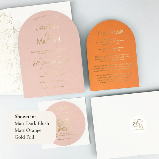 Jordan Parcel Wedding Invitation - Pinks