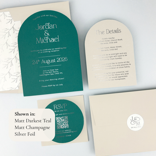 Jordan Parcel Wedding Invitation - Teal/Orange/Yellow