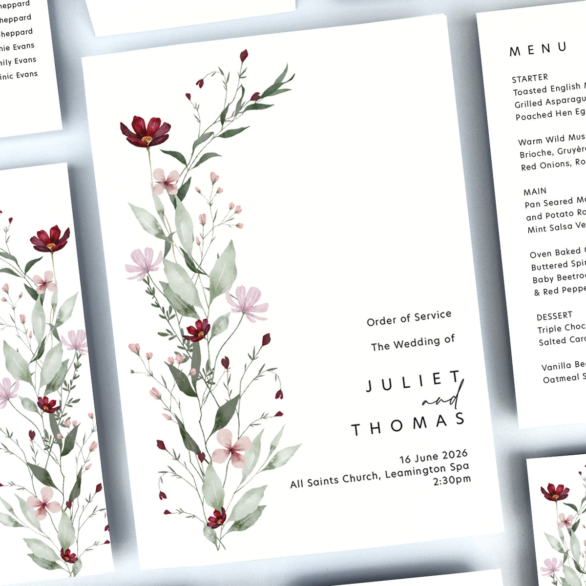 Juliet Order of Service