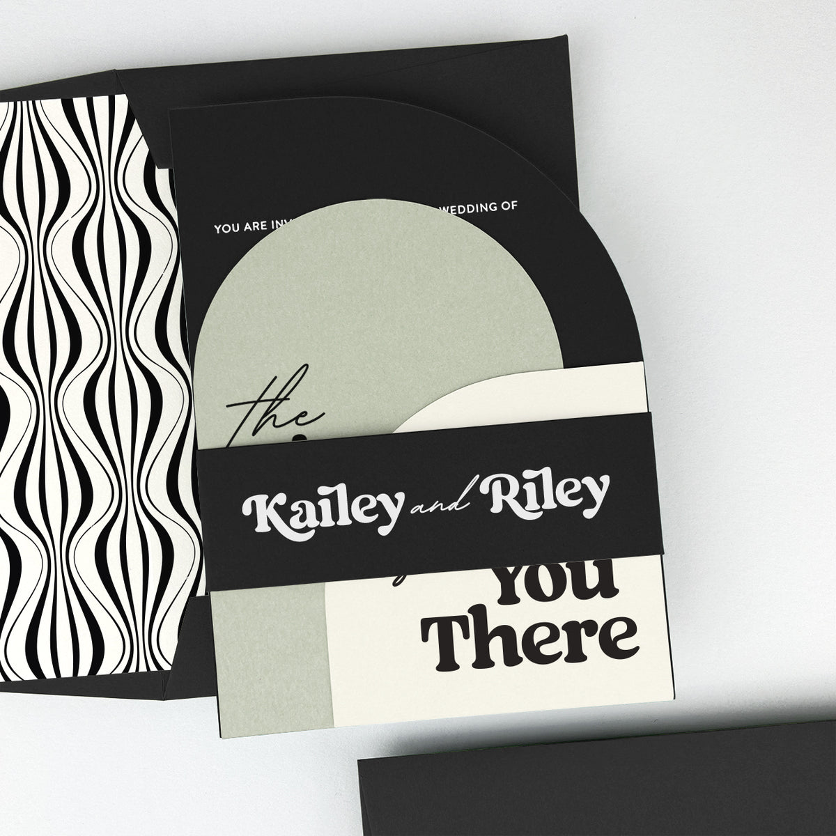 Kailey Wedding Invitation - Grey/Black