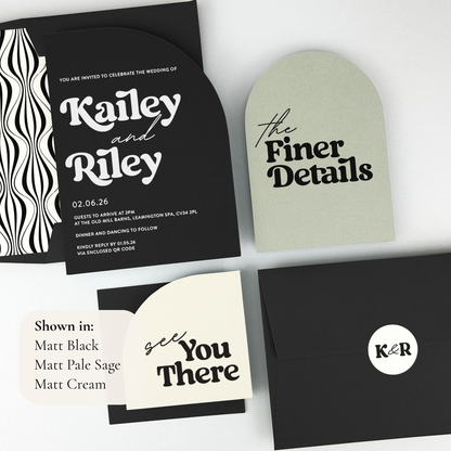 Kailey Wedding Invitation - Grey/Black