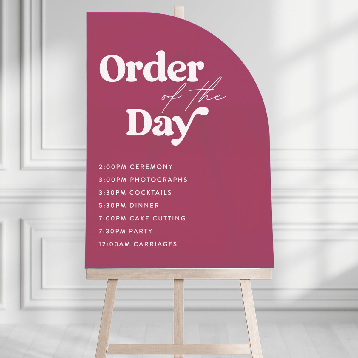 Kailey Order of the Day Sign