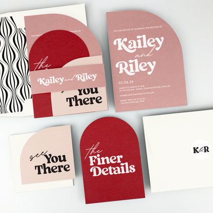 Kailey Wedding Invitation - Pinks