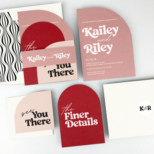 Kailey Wedding Invitation - Pinks
