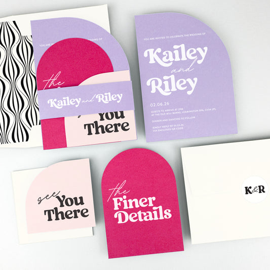 Kailey Wedding Invitation - Purple/Red/Gold