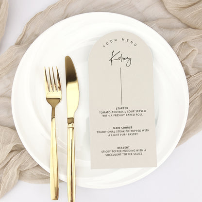Kelsey Personalised Guest Menu
