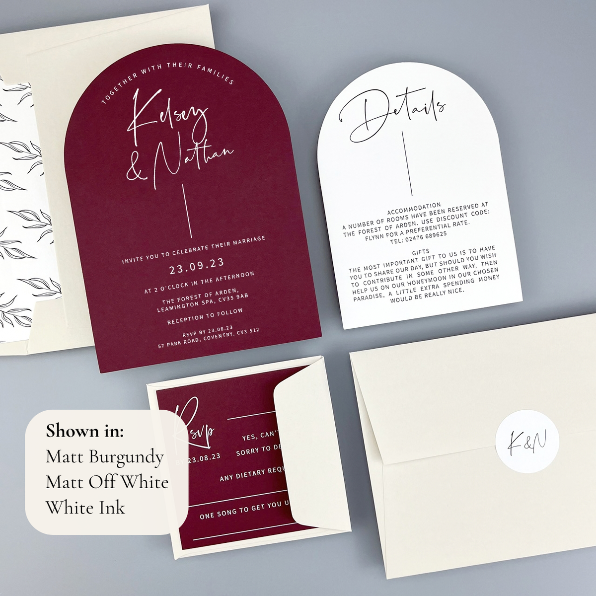 Kelsey Wedding Invitation - Purple/Red/Gold