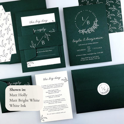 Layla Parcel Wedding Invitation - Greens