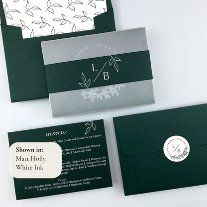 Layla Trifold Wedding Invitation - Greens