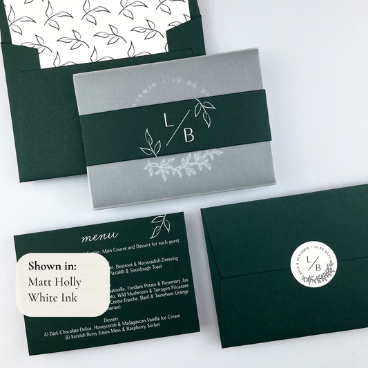 Layla Trifold Wedding Invitation - Greens