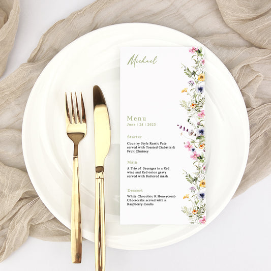 Lena Personalised Guest Menu