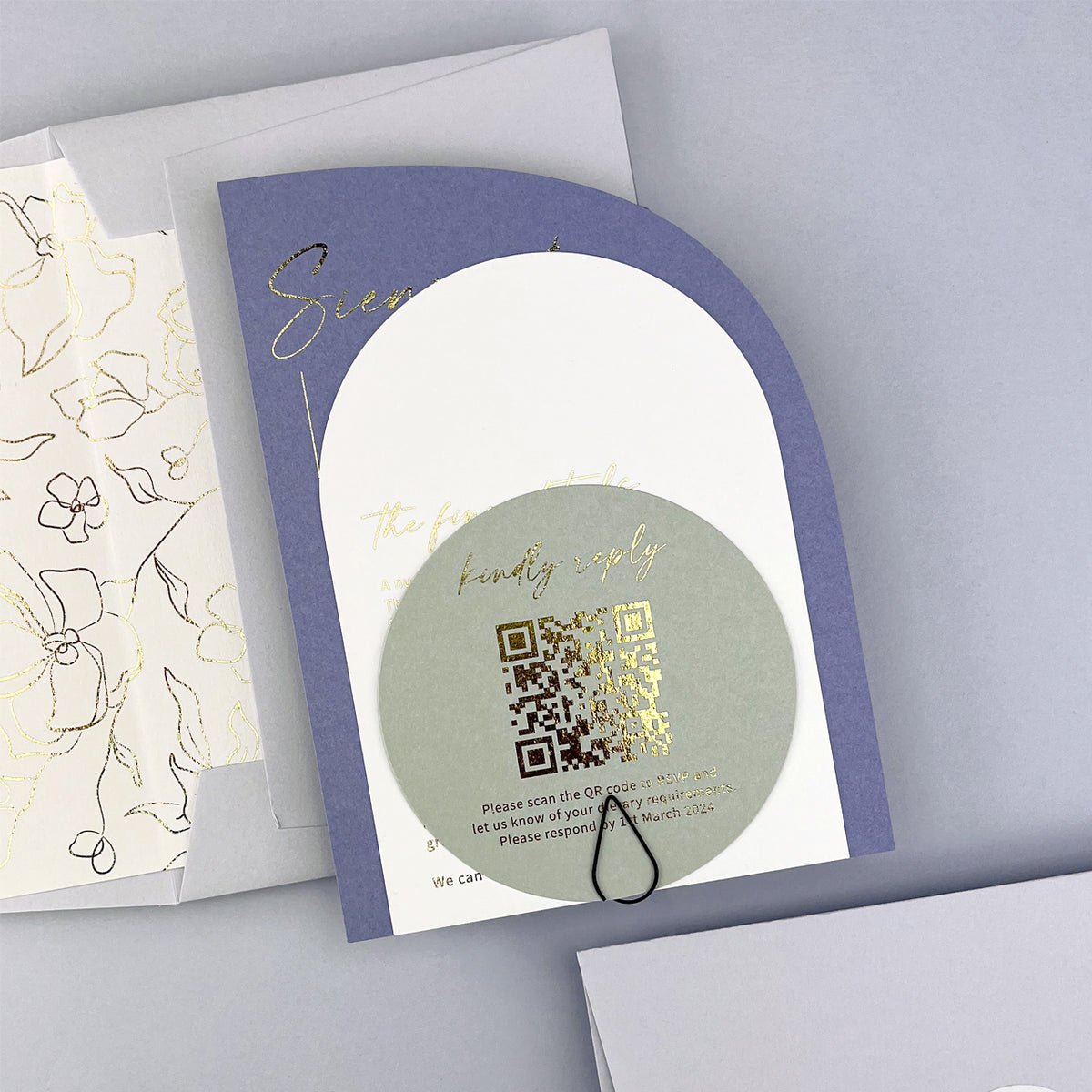 Sienna Wedding Invitation - Purple/Red/Gold