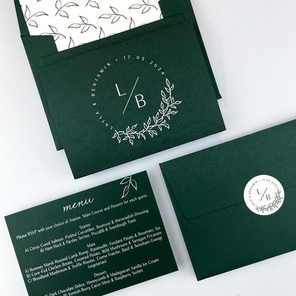 Layla Trifold Wedding Invitation - Greens