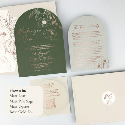 MacKenzie Parcel Wedding Invitation - Greens