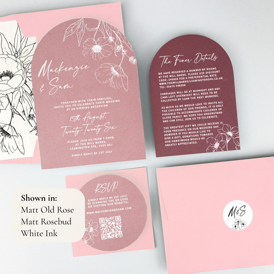 MacKenzie Parcel Wedding Invitation - Pinks