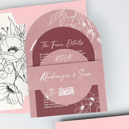 MacKenzie Parcel Wedding Invitation - Pinks