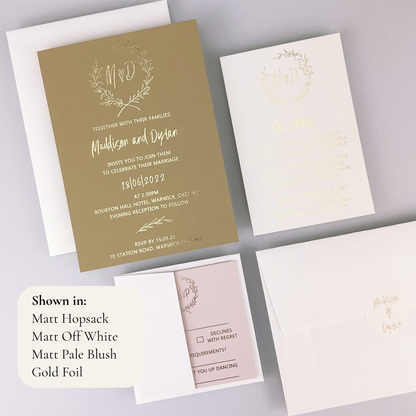 Maddison Wedding Invitation - Purple/Red/Gold