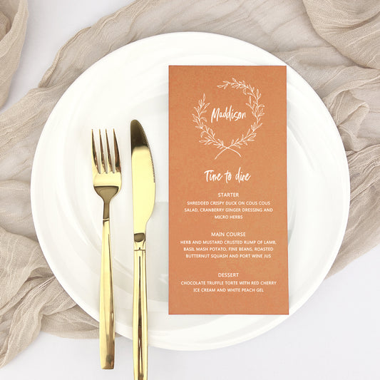 Maddison Personalised Guest Menu