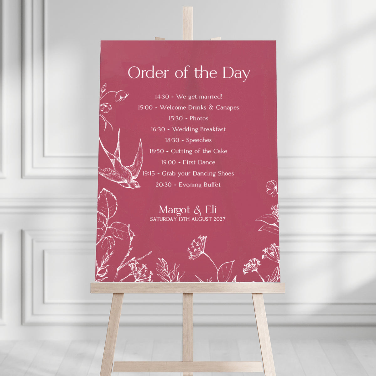 Margot Order of the Day Sign