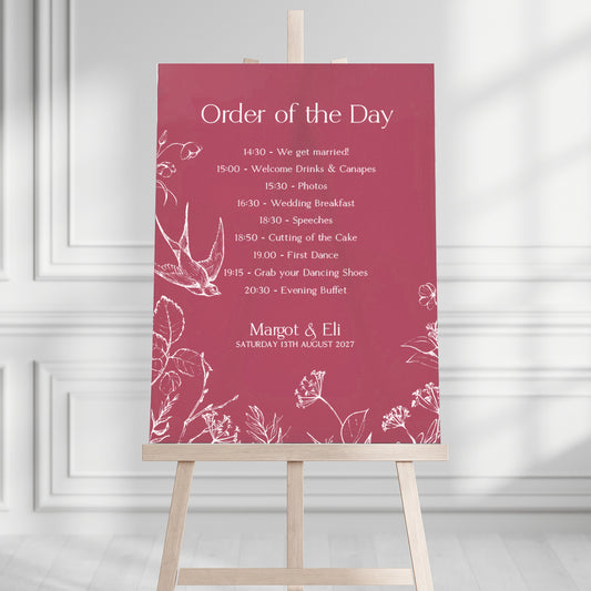 Margot Order of the Day Sign