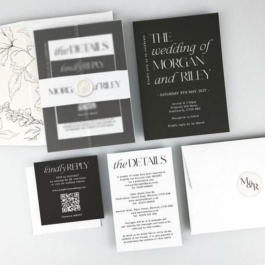 Morgan Wedding Invitation - Grey/Black