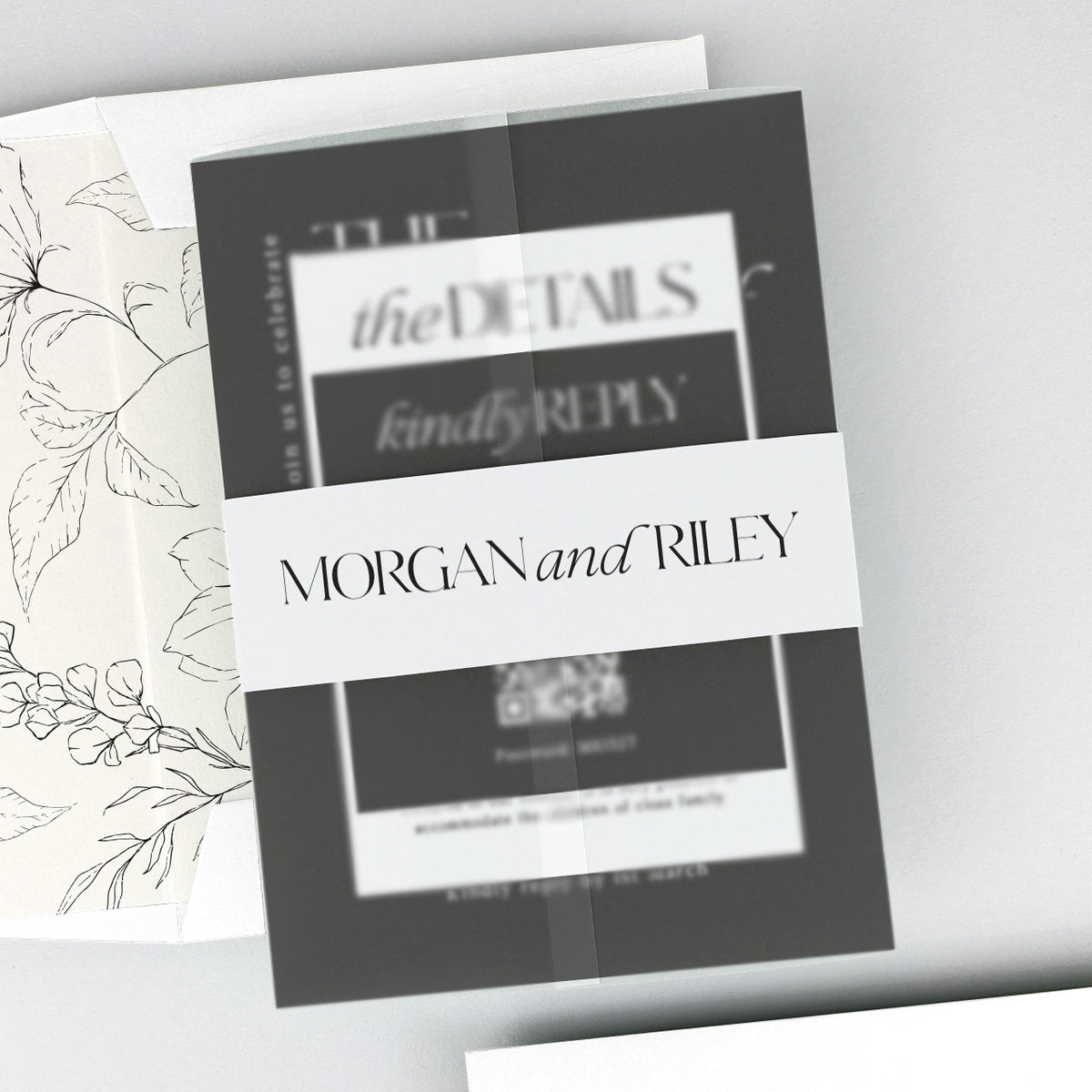 Morgan Wedding Invitation - Grey/Black