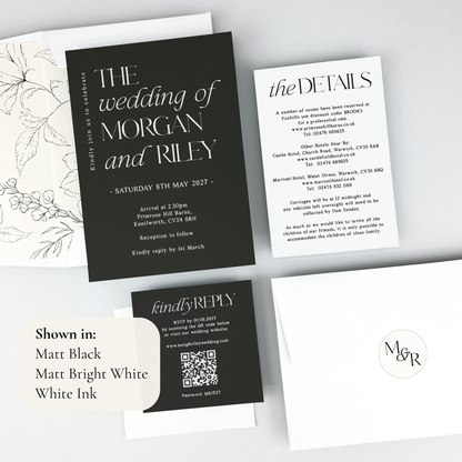 Morgan Wedding Invitation - Grey/Black