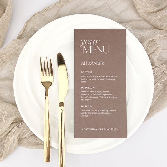 Morgan Personalised Guest Menu