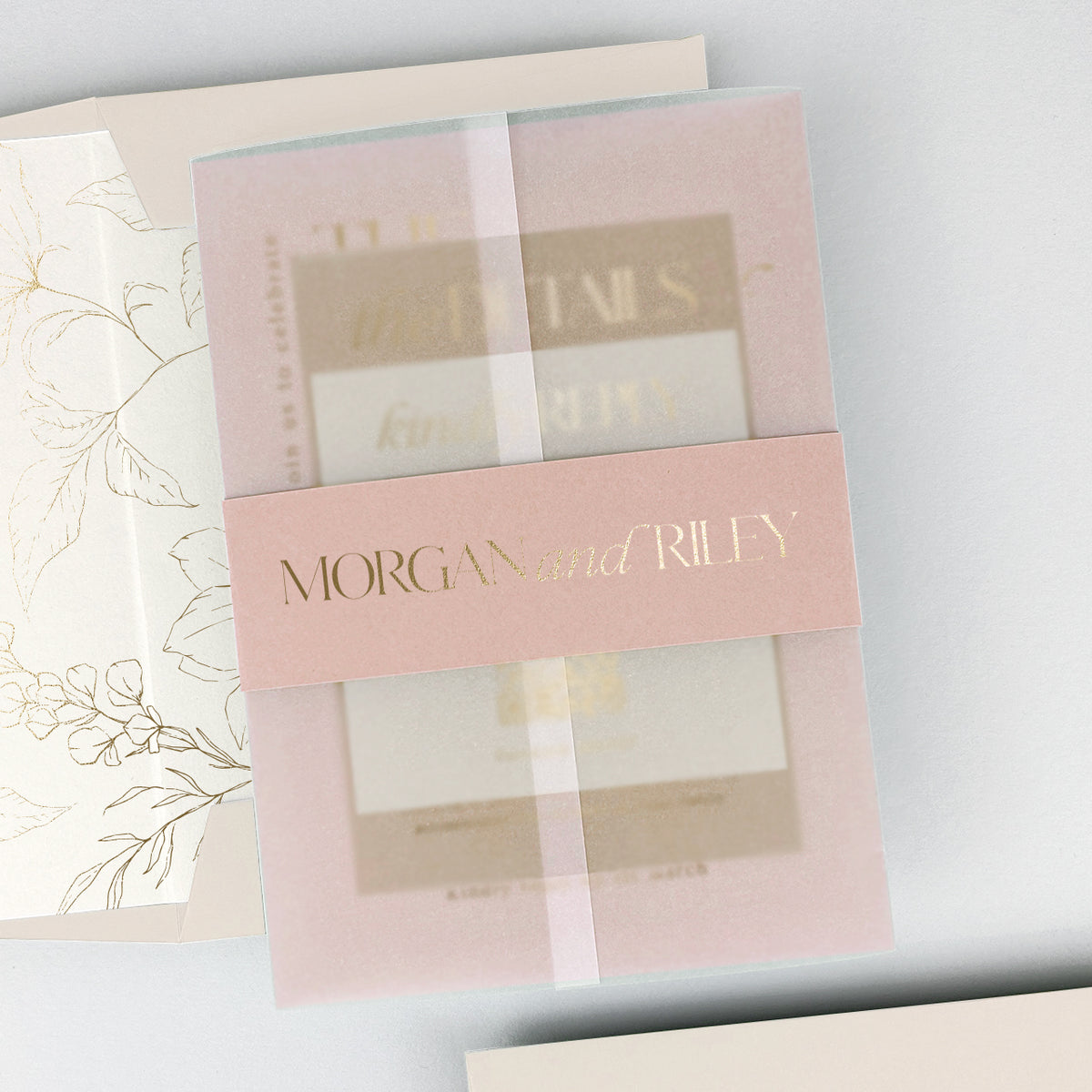 Morgan Wedding Invitation - Pinks