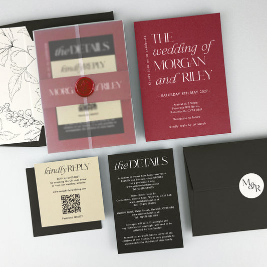 Morgan Wedding Invitation - Pinks