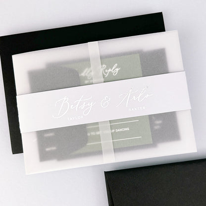 Betsy Wedding Invitation - Greys/Black