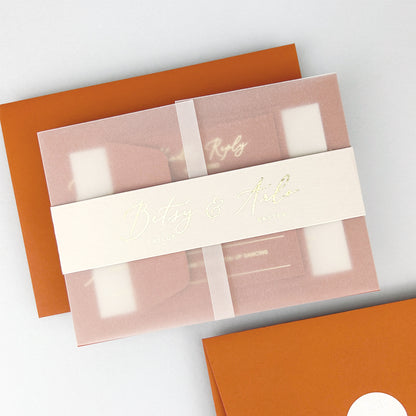 Betsy Wedding Invitation - Teal/Orange/Yellow