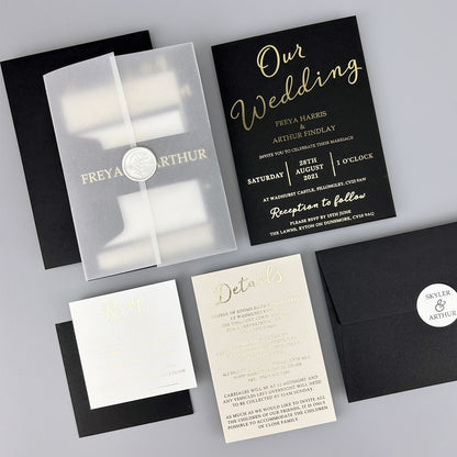 Skyler Wedding Invitation - Grey/Black