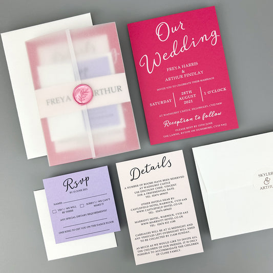 Skyler Wedding Invitation - Pinks