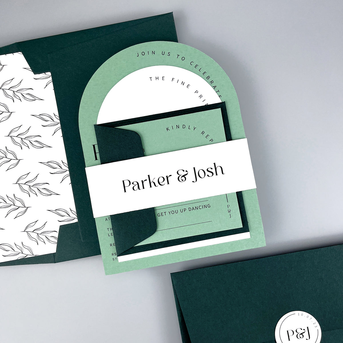 Parker Wedding Invitation - Greens