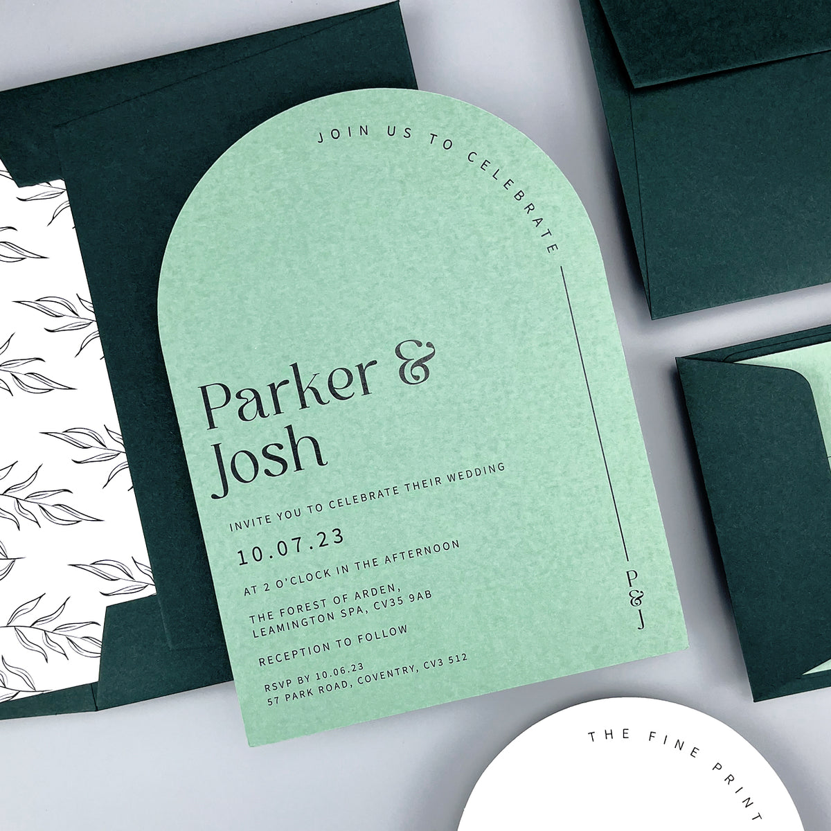 Parker Wedding Invitation - Greens