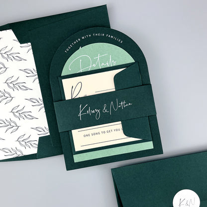 Kelsey Wedding Invitation - Greens
