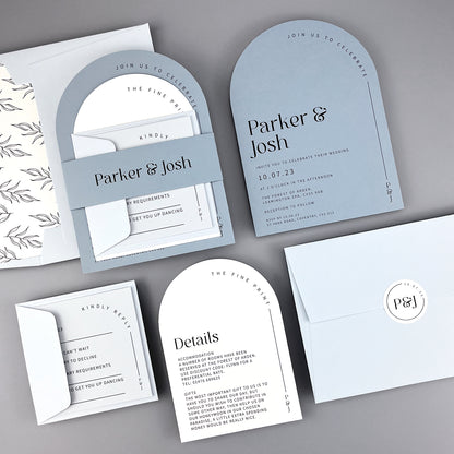 Parker Wedding Invitation - Blues