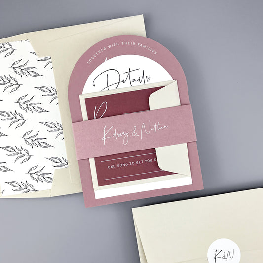 Kelsey Wedding Invitation - Pinks