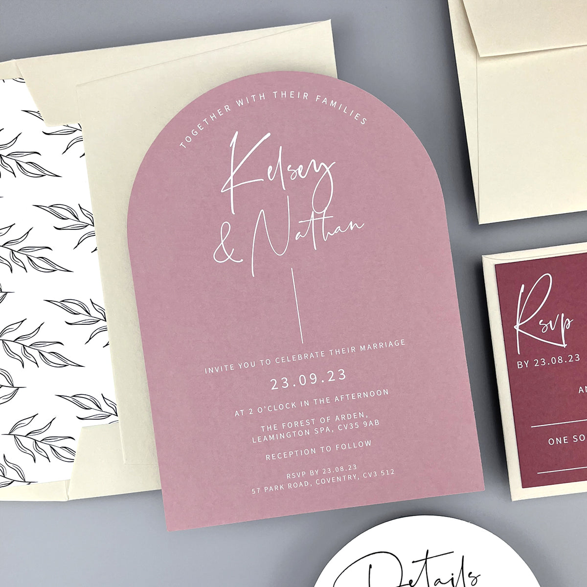 Kelsey Wedding Invitation - Pinks