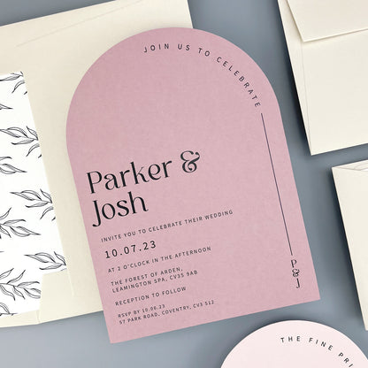 Parker Wedding Invitation - Pinks