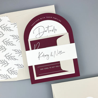 Kelsey Wedding Invitation - Purple/Red/Gold