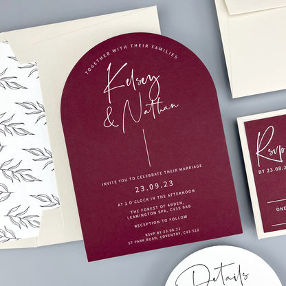 Kelsey Wedding Invitation - Purple/Red/Gold