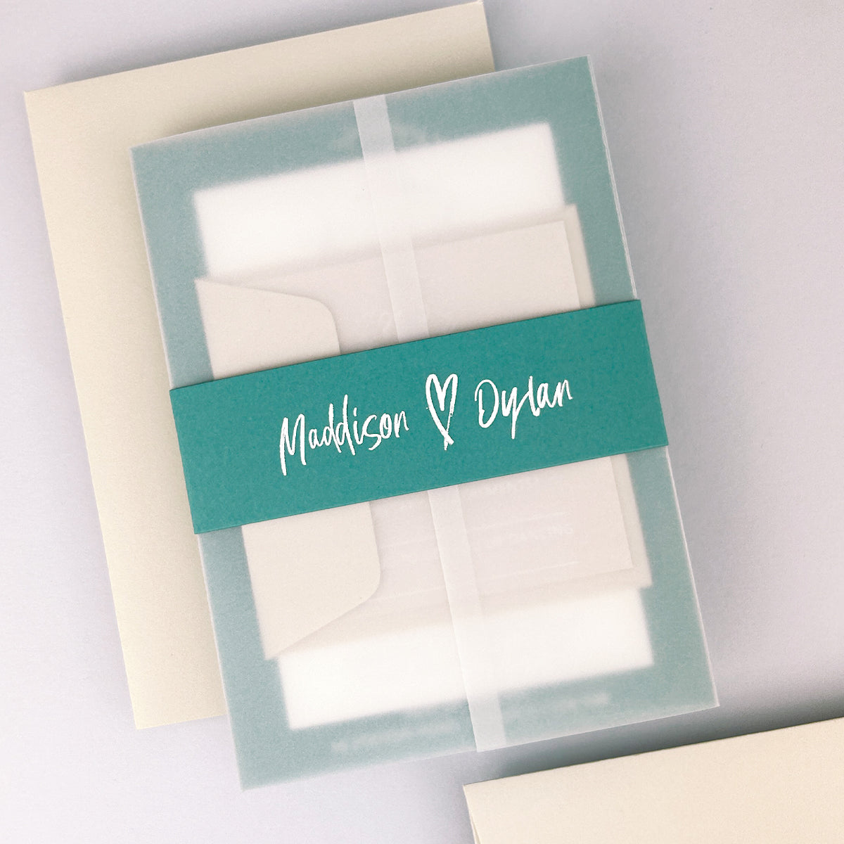 Maddison Wedding Invitation - Teal/Orange/Yellow