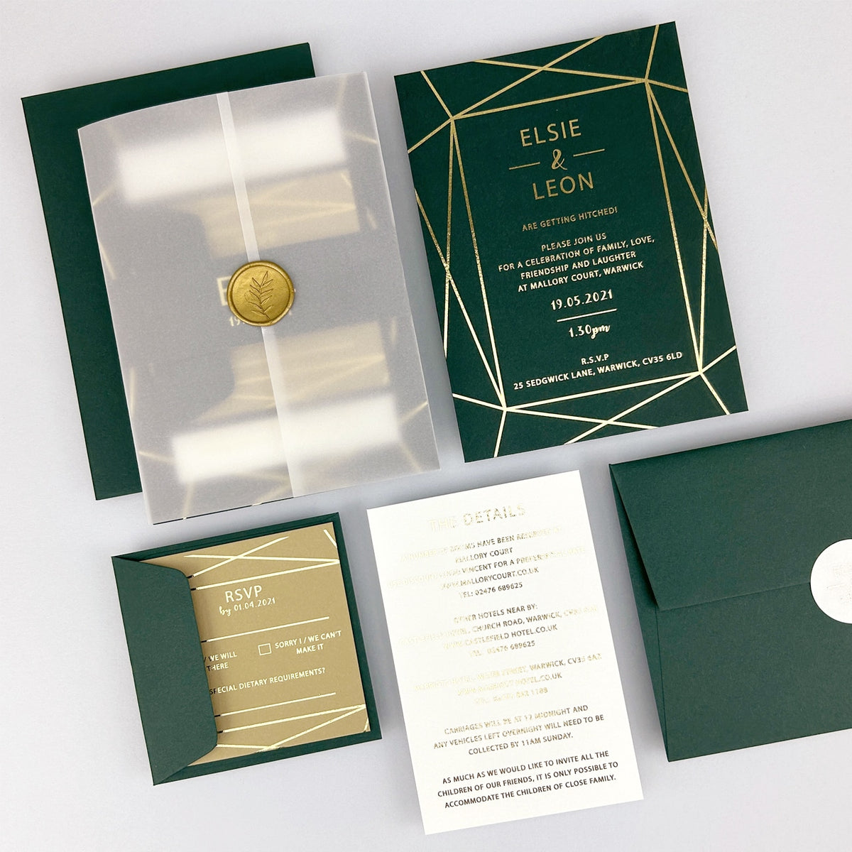 Zuri Wedding Invitation - Greens