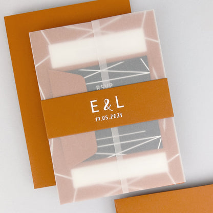 Zuri Wedding Invitation - Teal/Orange/Yellow
