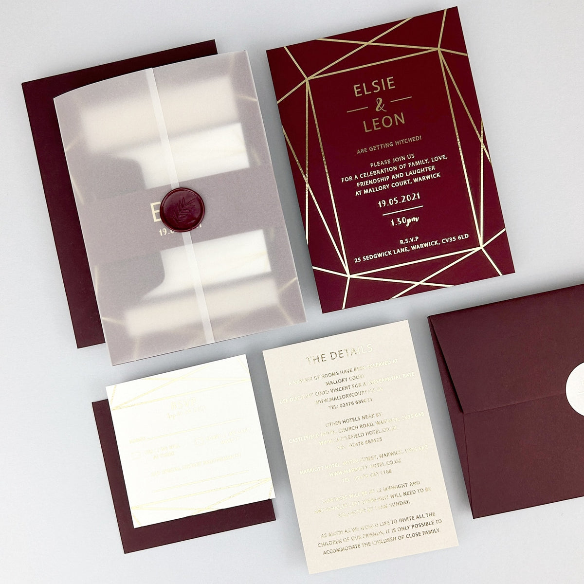 Zuri Wedding Invitation - Purple/Red/Gold