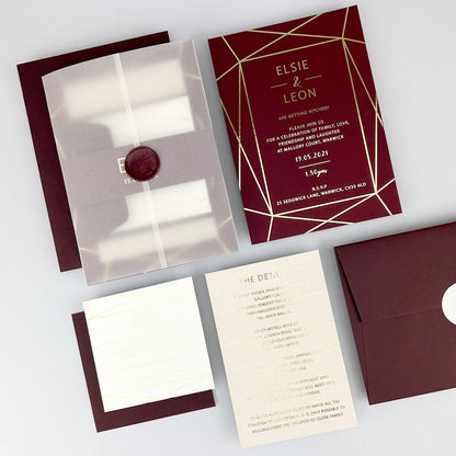 Zuri Wedding Invitation - Purple/Red/Gold