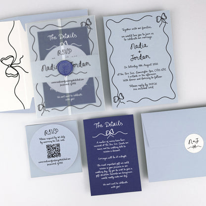 Nadia Wedding Invitation - Blues