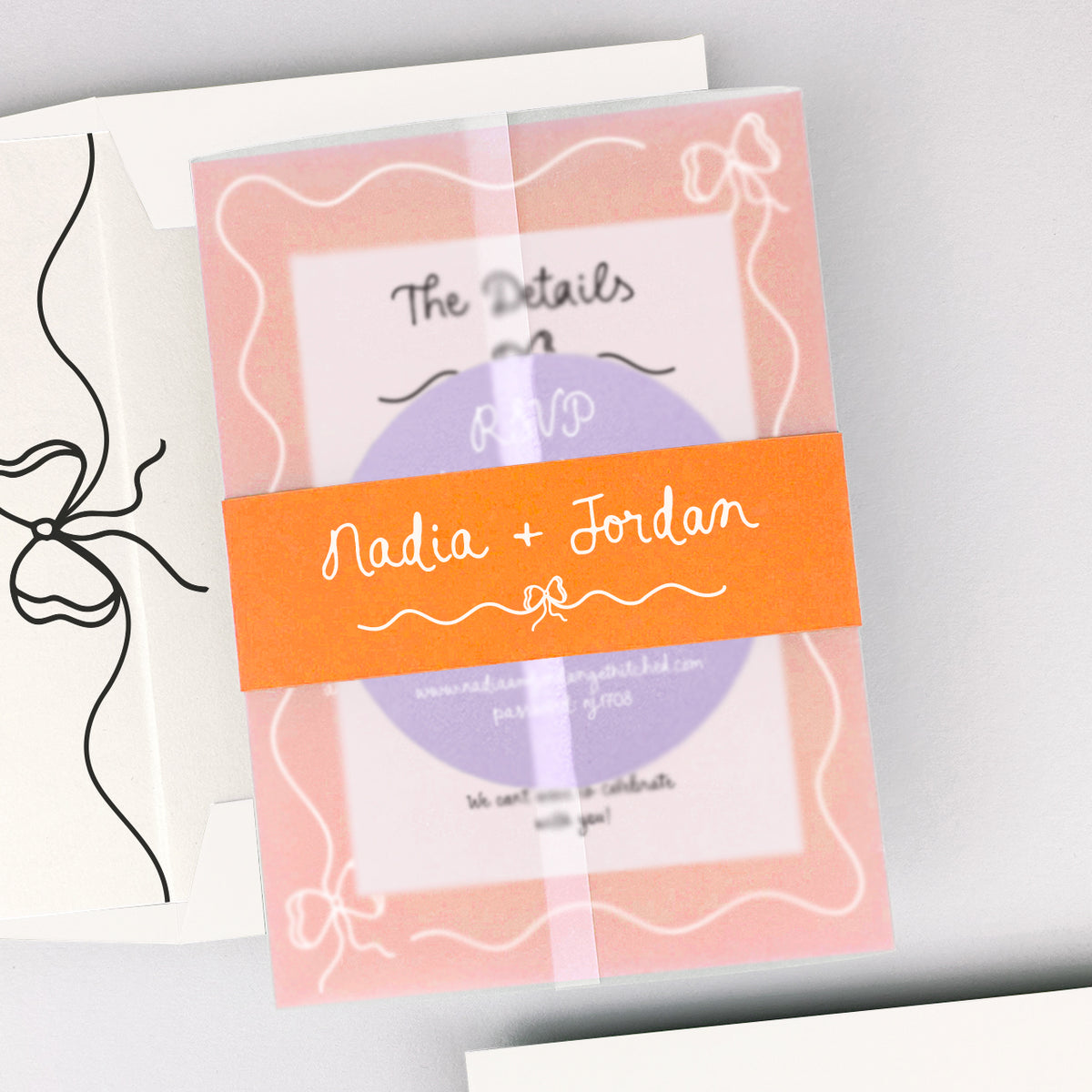Nadia Wedding Invitation - Teal/Orange/Yellow